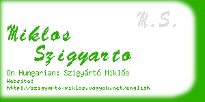 miklos szigyarto business card